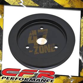 Cobra-tek Hz-8841-pbk Aluminum For Chevy Bb Crank Pulley 1 Groove Short Swp - Black