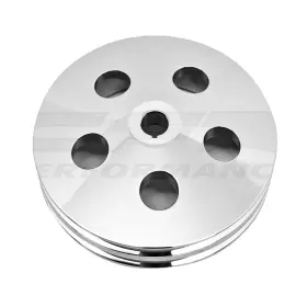Hz-8846-pol Cobra-tek For Chevy Gm Key-way Power Steering Pump Pulley 2 Groove Polished Aluminum