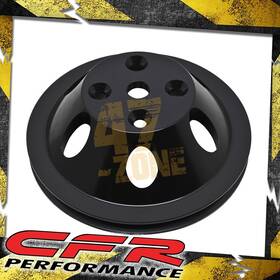 Cobra-tek Hz-9482-pbk For 1969-85 Chevy Small Block Black Aluminum Water Pump Pulley - 1 Groove Long