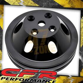 Cobra-tek Hz-9483-pbk For Chevy Small Block Black Aluminum Water Pump Pulley - 2 Groove Lwp