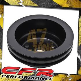 Cobra-tek Hz-9485-pbk For Chevy Small Block Black Aluminum Crank Pulley - 2 Groove Lwp