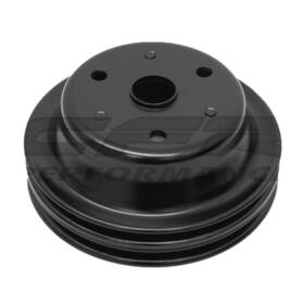 Cobra-tek Hz-9607-pbk 2 Groove Steel Crankshaft Pulley For 1969-1985 Chevy Small Block Long Water Pump