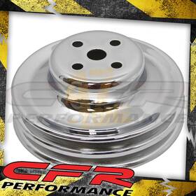Cobra-tek Hz-9775-c Steel For Ford Sb 1965-1966 Water Pump Pulley - 2 Groove -chrome