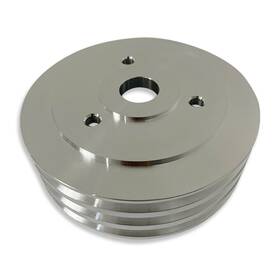 Demotor Performance T16135 For Bbc Chevy 396 454 Aluminum Swp Crank Pulley 3 Grooves Polished 2 1/8 Inch Tall