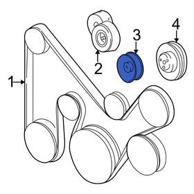 Dodge Oe 4792581ac For Ram 1500 2004-2006 Accessory Drive Belt Idler Pulley