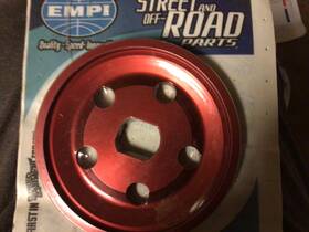 Empi 18-1084-0 Billet Generator/alternator Vw Pulley Outer Half Red -vw Bug Ghia 18-1084