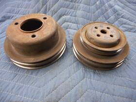 Ford C6oe-6312-a Set 1966 67 289 2 Groove Crankshaft 3 Water Pump Pulley Ps Ac Mustang