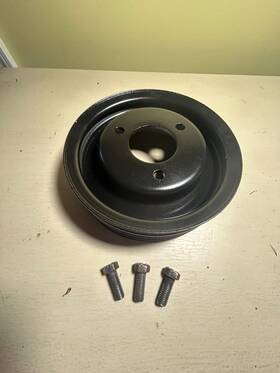 Ford C9te-6312-a Oem Crank Pulley 3-groove Alt/ps/ac With Original Bolts