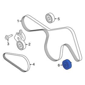 Ford Oe Fl3z8678b For F-150 2015-2024 Lower Accessory Drive Belt Idler Pulley