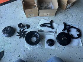 Ford Sd-b-5.0l-serpentine-ps-n 302 5.0 Black Smooth Water Pump Pulley Serpentine Belt Kit