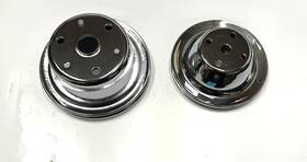 Gearhead 9604/9606 Display Chevy Lwp 1 Groove Chrome Steel Water Pump Crankshaft Pulley Kit Sbc