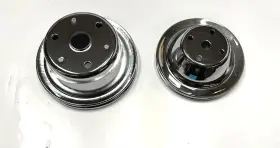 9606 Gearhead 9604/9606 Display Chevy Lwp 1 Groove Chrome Steel Water Pump Crankshaft Pulley Kit Sbc