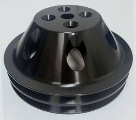 Gearhead Enterprises Srn9479bk Black Aluminum Small Block Chevy 2 Groove Short Water Pump Pulley Sbc Swp