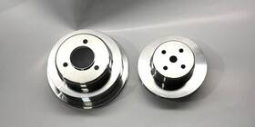 Gearhead Gh8844/gh8845 Display Big Block Chevy Lwp Aluminum 2 Groove Water Pump 3 Crankshaft Pulley Kit