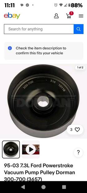Genuine Ford F5tz-2l487-a 1995-2003 Vacuum Pump Pulley For 7.3 Diesel Motor New In Box