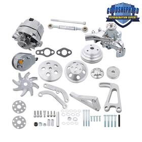 Goodshepherd18 Gp1518287dh Alternator Power Steering Long Water Pump For Sbc Chevy With Pulley And Bracket Kit