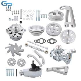 Greatparts Gre244885 Alternator Power Steering Long Water Pump With Pulley And Bracket Kit For Sbc Chevy