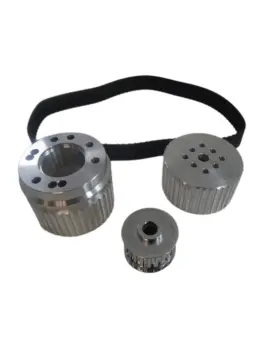 305-400 Hotrodchrome Hr8711 Sb Chevy Gilmer Belt Drive Pulley Kit Billet Aluminum Long Water Pump