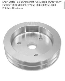 Imooa Mtd0312 Short Water Pump Crankshaft Pulley Double Groove Swp For Chevy 1955-1968 Sbc 283