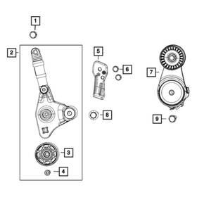 Jeep Oe 68518735aa For Wagoneer 22-23 Accessory Drive Belt Tensioner Pulley