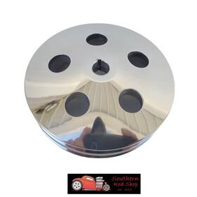 Key Rod & Kustom K8846 Polished Aluminum Saginaw Power Steering Pump Pulley Keyway Chevy Double Groove