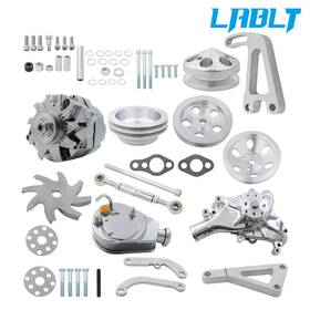 Lablt Om440793oc Alum Pulley Bracket Kit For Chevy Sbc Alternator Power Steering Long Water Pump