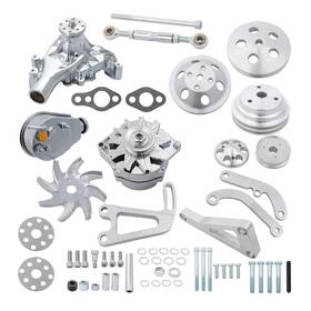 Lablt Qs783632qr Power Steering Long Water Pump Sbc For Chevy Pulley Bracket Alternator Kit