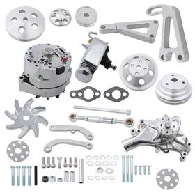 Labwork Bck98747k Sbc Alum Pulley &bracket Alternator Power Steering Long Water Pump Fit For Chevy
