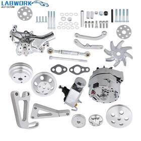 Labworkauto La2791689cm For Chevy Sbc Alum Pulley Bracket Alternator Power Steering Long Water Pump Kit