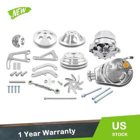 Labworkauto Pc3966246 Alternator Power Steering Long Water Pump With Pulley And Bracket Kit For Sbc Chevy