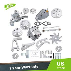 Labworkauto Pc3967137 Sbc For Chevy Pulley &bracket Kit Alternator Power Steering Long Water Pump