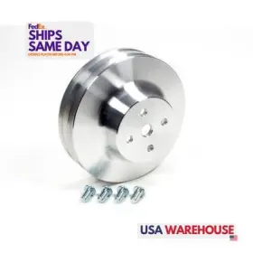 383-440 March Performance 100502 10052 One Fits Chrysler Two Groove With P Pulley Natural Aluminum