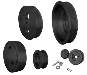 10535-08 March Performance Dodge Viper Serpentine Pulley Set Billet 1996-2002 Clear Powder Coat 5 Piece