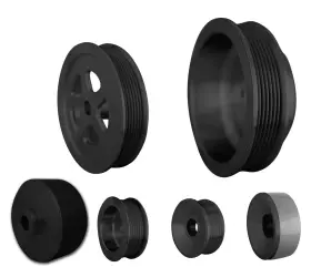 10540-08 March Performance Dodge Viper Serpentine Pulley Set 2003-2004 Black Powder Coat 6 Idler