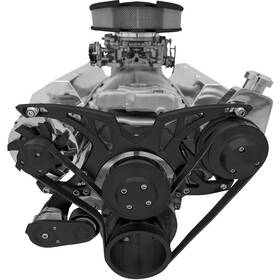 March Performance 21190-08 Small Block Chevy All Inclusive Serpentine System Alt Ps Black Powder Sbc 350 Us