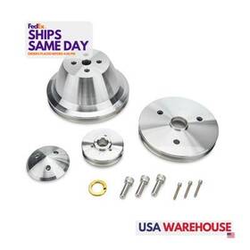 March Performance 600100 6010 Kit Sb Chevy Pulley Set Aftermarket High Racing Part