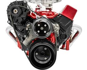 March Performance Sd-21680-08 Small Block Chevy Pulley Bracket System Alternator Only Black Serpentine Sbc 350