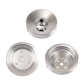 Maxpeedingrods 0bn3cp Chrome Double Groove Long Water Pump Combo For Sbc 283-350 Assembly Kit