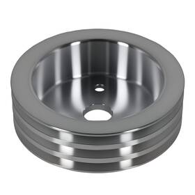 Maxpeedingrods 0bsfec Short Pump Aluminum Triple 3 Groove Crankshaft Pulley For Small Chevy Sbc New