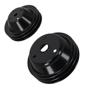 Maxpeedingrods 2etqzs Black Steel Long Water Pump And Crankshaft Pulley For Sbc Chevy 350 400 327