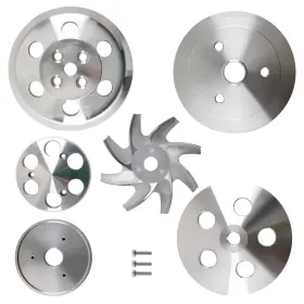 2v3cbo Maxpeedingrods Short Water Pump 2/3 Grooves Kit Aluminum Triple Groove For Chevy Small Block