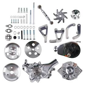 Maxpeedingrods 3h01wy Complete Bracket System Kit For Engine Long Water Pump 1958-1995 Chrome