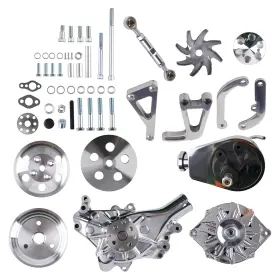 3h01wy Maxpeedingrods Complete Bracket System Kit For Engine Long Water Pump 1958-1995 Chrome