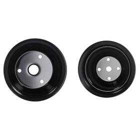 Maxpeedingrods 5is6yq Chrome Double Groove Pulley System For Chevrolet Small Block 262-400 V8 Sbc