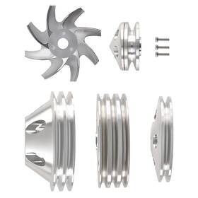 Maxpeedingrods 5ka0zh Crankshaft Pulley Kit Triple Groove Fit For Small Block Chevy 283-350 Aluminum
