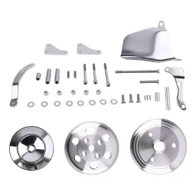 5qelzu Maxpeedingrods Long Water Pump Pulley Kit For Chevy Sbc 262 265 267 283 302 305 307 327 350 New