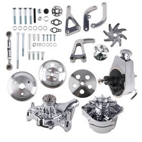Maxpeedingrods 7tdqhj Complete Component Kit For Engine Long Water Pump 1958-1995 Chrome System