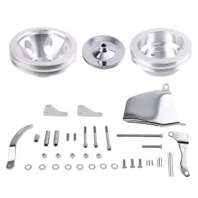 8sva73 Maxpeedingrods 1/2 Groove Water Pump Pulley And Bracket Kit For Sbc Small Block Chevy 283 327 350