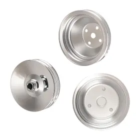 283-350 Maxpeedingrods 8zlfe2 2 Groove Long Water Pump Pulley For Sbc Chevy Engines Chrome 350 305