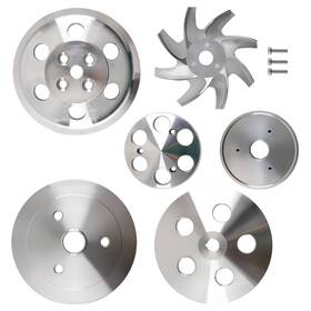 Maxpeedingrods Acnl5x Crankshaft Pulley Kit For Small Block Chevy 283-350 Aluminum Triple Groove